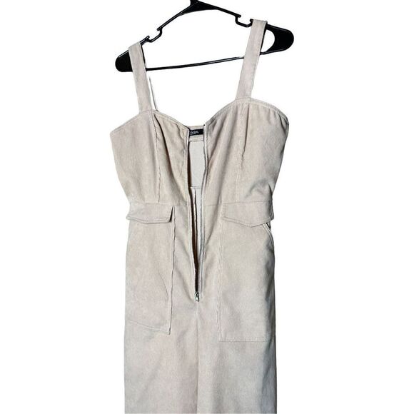 Nasty‎ Gal Corduroy Cream Zip Up Jumpsuit Size 6 - Picture 6 of 11